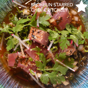 Easy Tuna Poke Bowl Recipe on cinder grill indoor precision grill