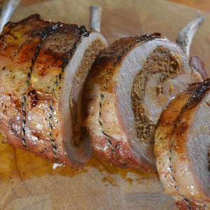 Delicious roasted pork loin on the Cinder Grill