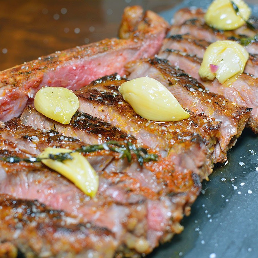 Delicious Southwest-Rubbed strip steak fresh from the Cinder