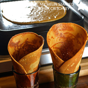 Muscavado sugar & orange zest ice cream cones prepared on Cinder grill world's first indoor precision grill recipe