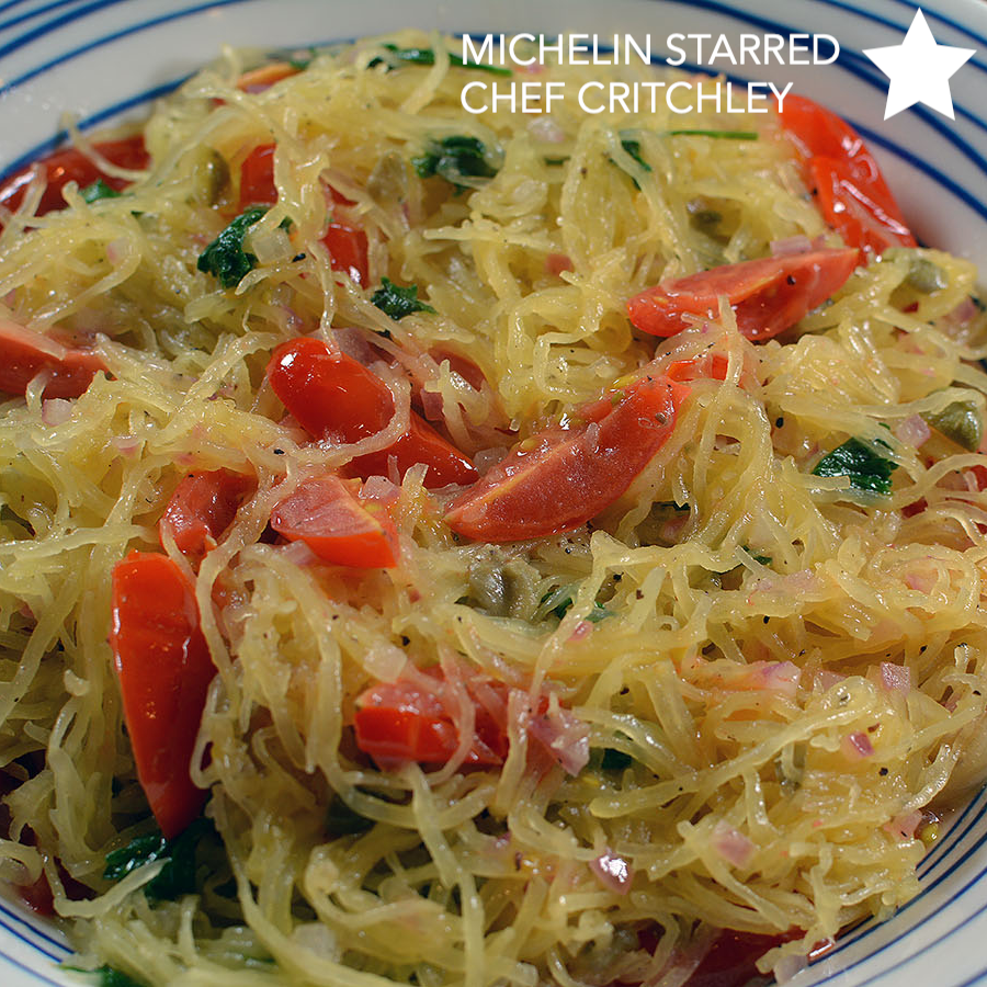 Roasted Spaghetti Squash on Cinder grill indoor precision grill