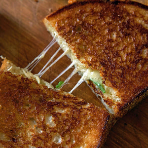 easy grilled cheese sandwich on cinder grill