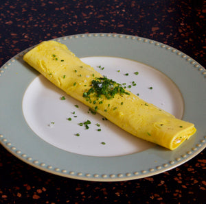 French omelet easy food on grill crispy egg sous vide cinder grill
