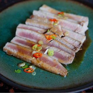 Easy seared tuna recipe on Cinder grill